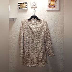 Lani The Label Cream Tweed Buttoned Dress Size S